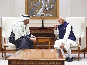 Prime Minister Narendra Modi and Highness Sheikh Mohamed bin Zayed Al Nahyan decide to establish the House of India in Abu Dhabi