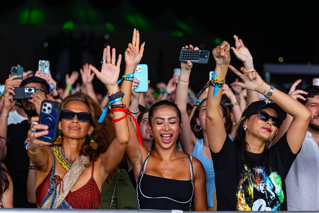 Fans gathered cheering within the crowd