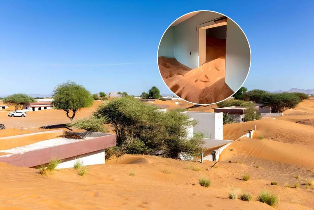 This 12-house village has been abandoned for decades and is now buried under layers of desert sand and local ghost stories