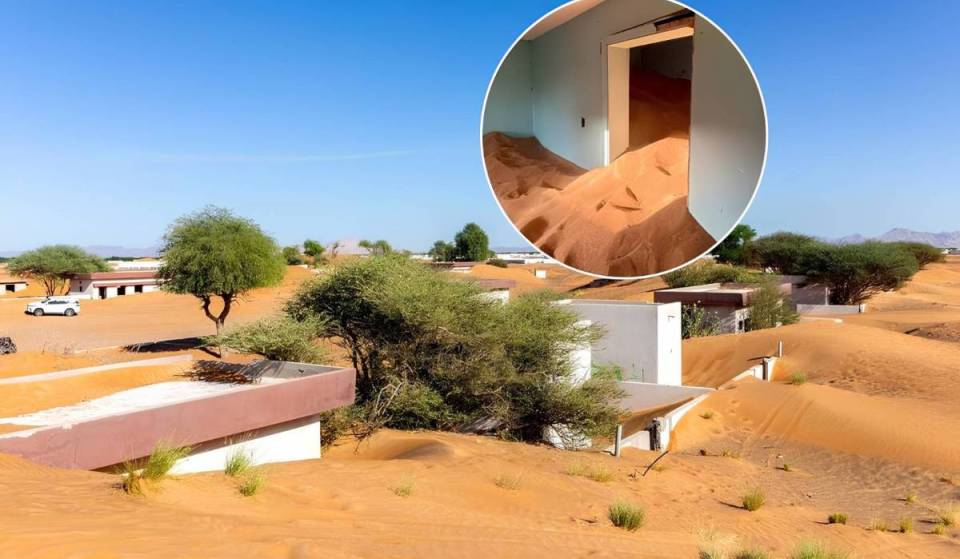 This 12-house village has been abandoned for decades and is now buried under layers of desert sand and local ghost stories