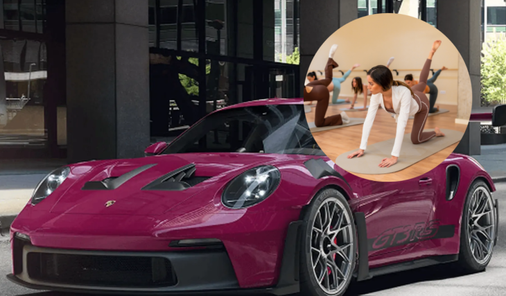 An unexpected women-only Pilates class pairs a live DJ and matcha inside a sleek Porsche showroom this September