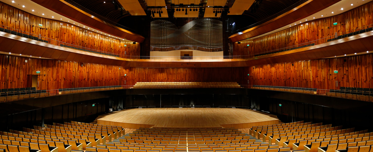 Sala de música sinfónica La Ballena Azul, en el Palacio Libertad en Buenos Aires.