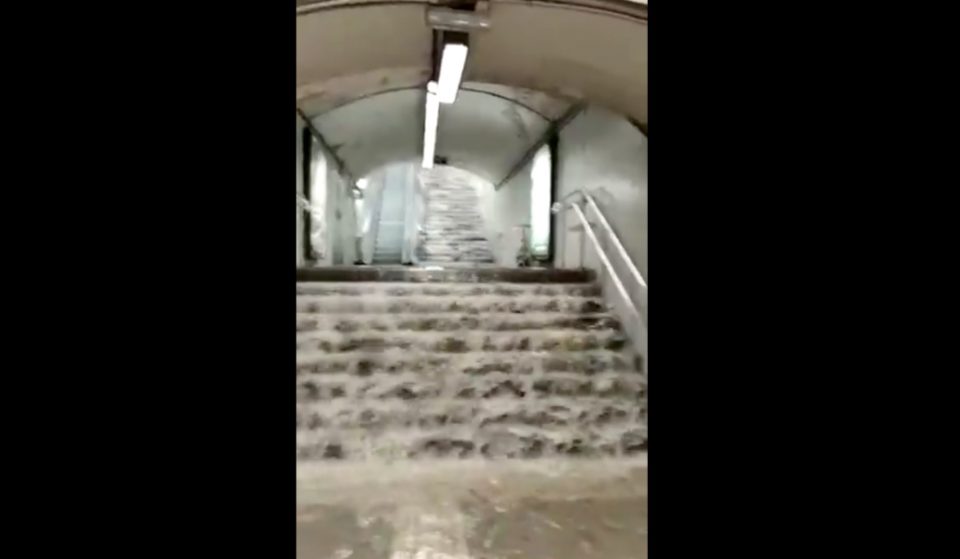Así ha quedado el metro de Barcelona por las torrenciales lluvias
