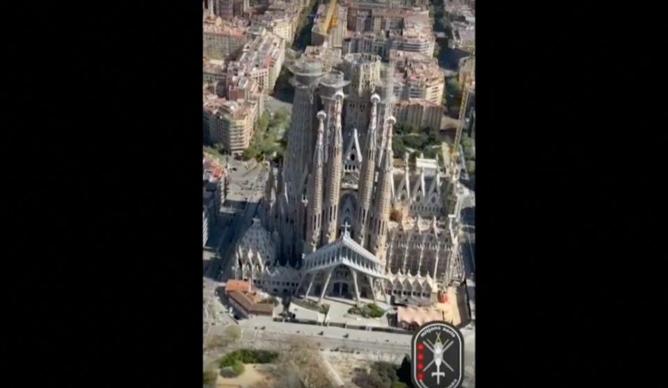 Así se ven las calles vacías de Barcelona desde el cielo
