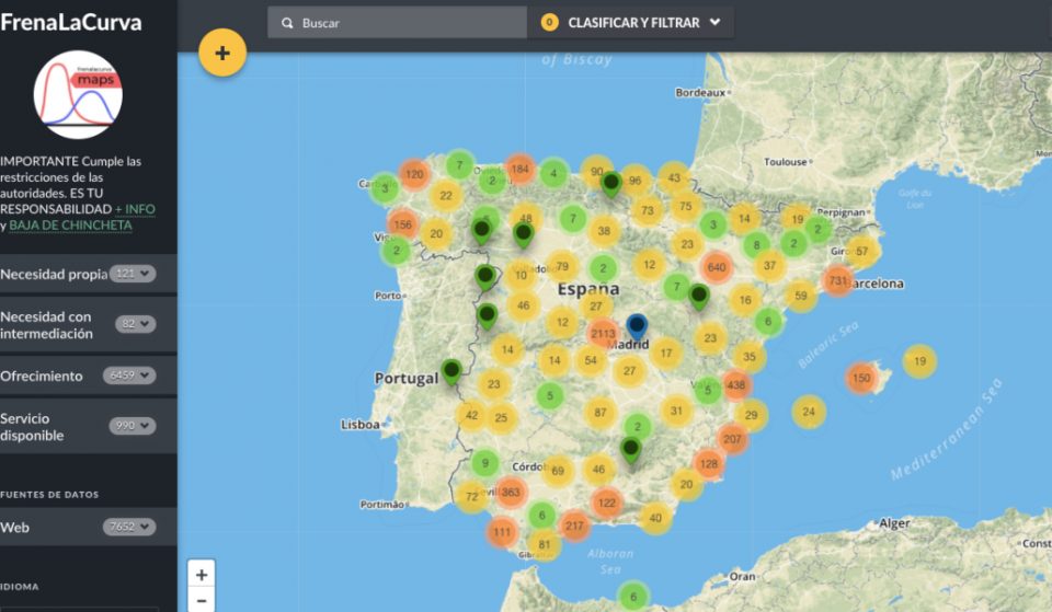 Frena la curva: un mapa para ayudarse entre vecinos en tiempos del coronavirus