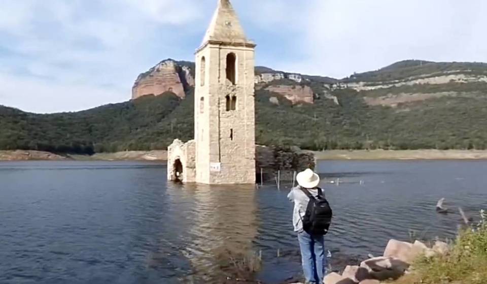 El Pantà de Sau supera el 40% y el agua ya cubre la iglesia (VIDEO)