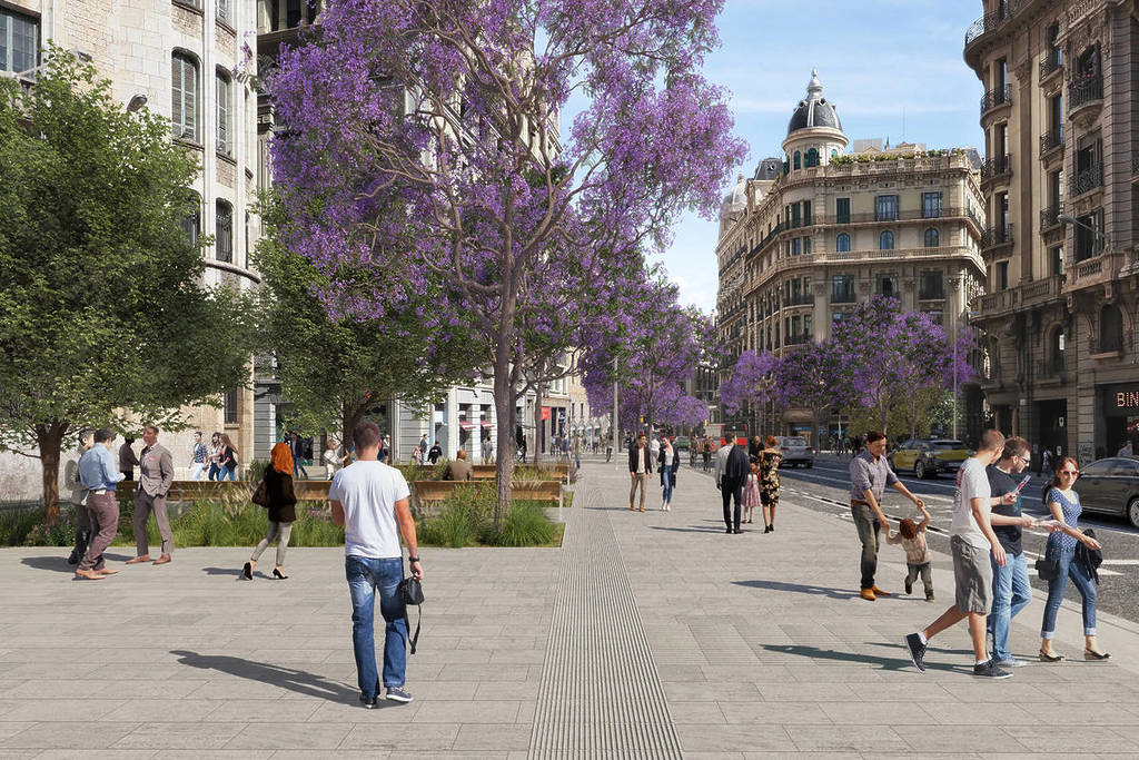 ¿Por qué no hay árboles en la nueva Via Laietana de Barcelona? Esta es la razón que ha dado el ayuntamiento