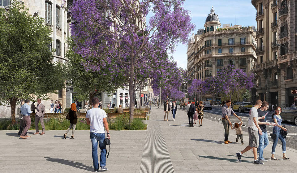Perché non ci sono alberi nella nuova Via Laietana di Barcellona? Ecco la motivazione fornita dal Comune