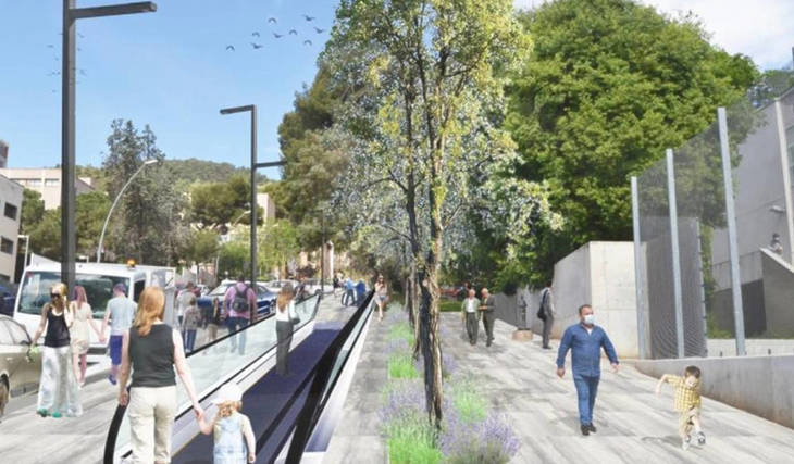 This will be the first mechanical ramp for pedestrians in Barcelona: 200 meters, 10% difference in level and 7 million euros.