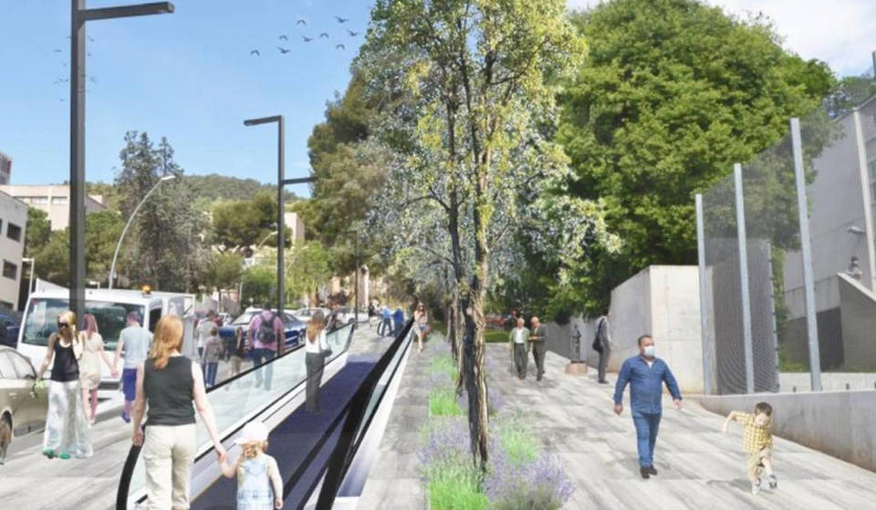 Así será la primera rampa mecánica para peatones de Barcelona: 200 metros, 10% de desnivel y 7 millones de euros