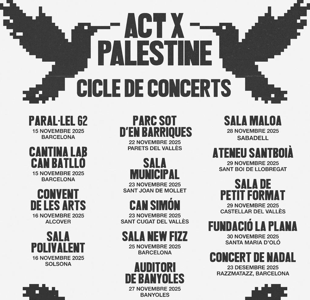 15 Konzerte und 100 Künstler für Palästina in Barcelona: Termine und Tickets für Act x Palestine