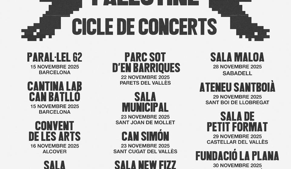 15 concerts i 100 artistes per Palestina a Barcelona: dates i entrades d&#8217;Act x Palestine