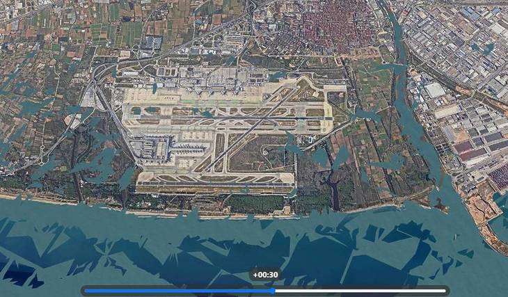 El mapa 3D que pocs miren en el debat d&#8217;El Prat: mostra les futures pistes totalment inundades
