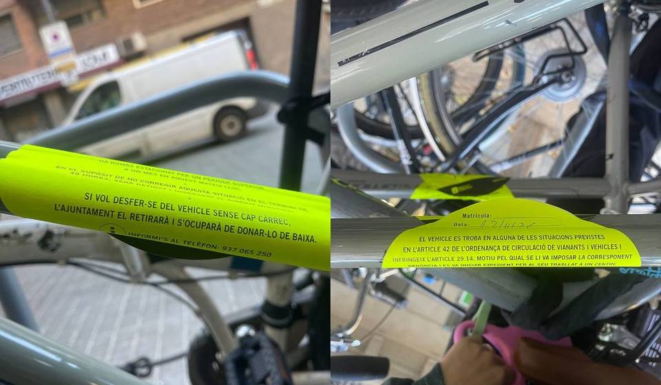 Cet autocollant jaune marque le compte à rebours pour votre vélo à Barcelone : combien de temps vous avez pour le déplacer avant qu&rsquo;il ne soit confisqué ?