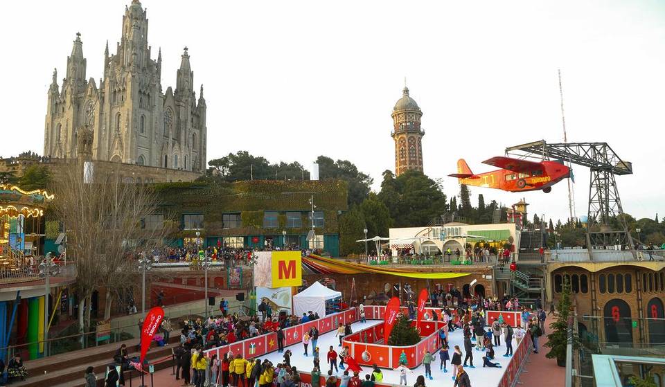 De enige 500 meter hoge ijsbaan in Barcelona: 235m2 schaatsen met uitzicht over de stad voor 5€.