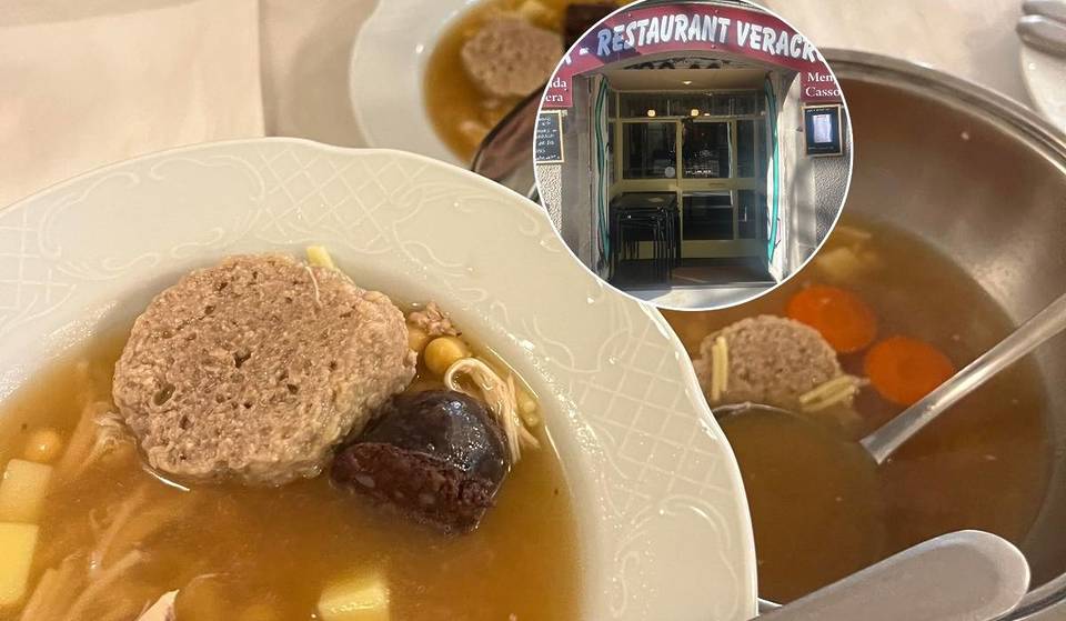 El restaurant on hi ha una olla d’escudella a foc 365 dies l’any (a 10,50 € per olla a taula amb brou, galets i pilota).