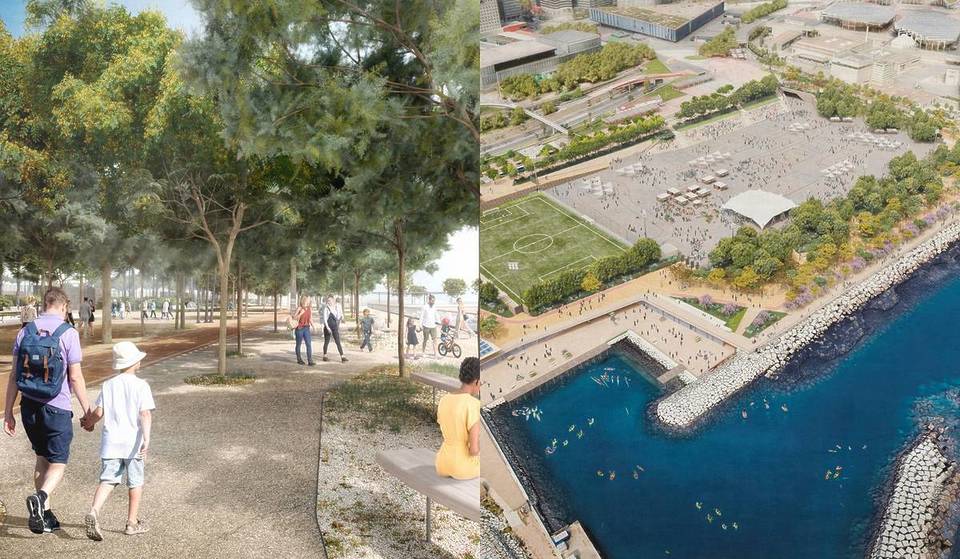 Addio al cemento: il nuovo piano per dotare Barcellona di 7 km di lungomare e aree verdi nel Fòrum