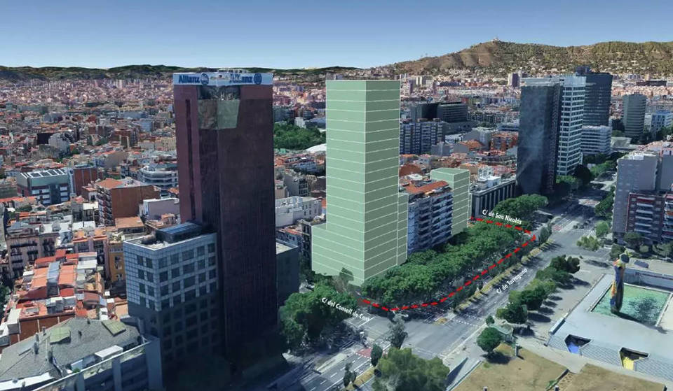 Un rascacielos nuevo de 20 plantas junto a la Estación de Sants: estará en la «quinta avenida» de Barcelona