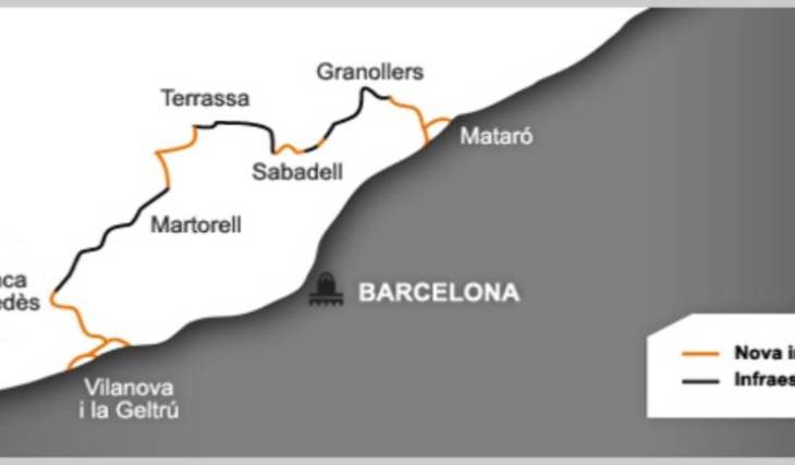 119 km of rail circling Barcelona: the Orbital Line with 39 stops that will allow travel from Mataró to Vilanova without passing through the capital