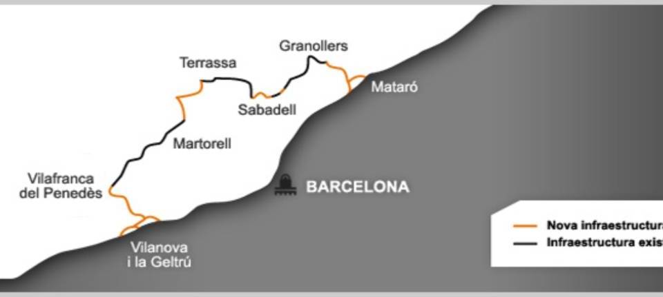 119 km spoor rond Barcelona: de Orbital-lijn met 39 haltes waarmee je van Mataró naar Vilanova kunt reizen zonder via de hoofdstad te gaan