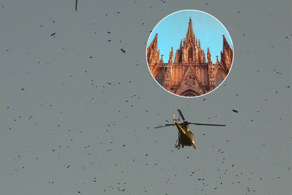 Un “bombardamento” su Sant Felip Neri: un elicottero farà cadere 10.000 poesie di carta su Ciutat Vella che potranno essere raccolte per ricordare gli attacchi del 1938