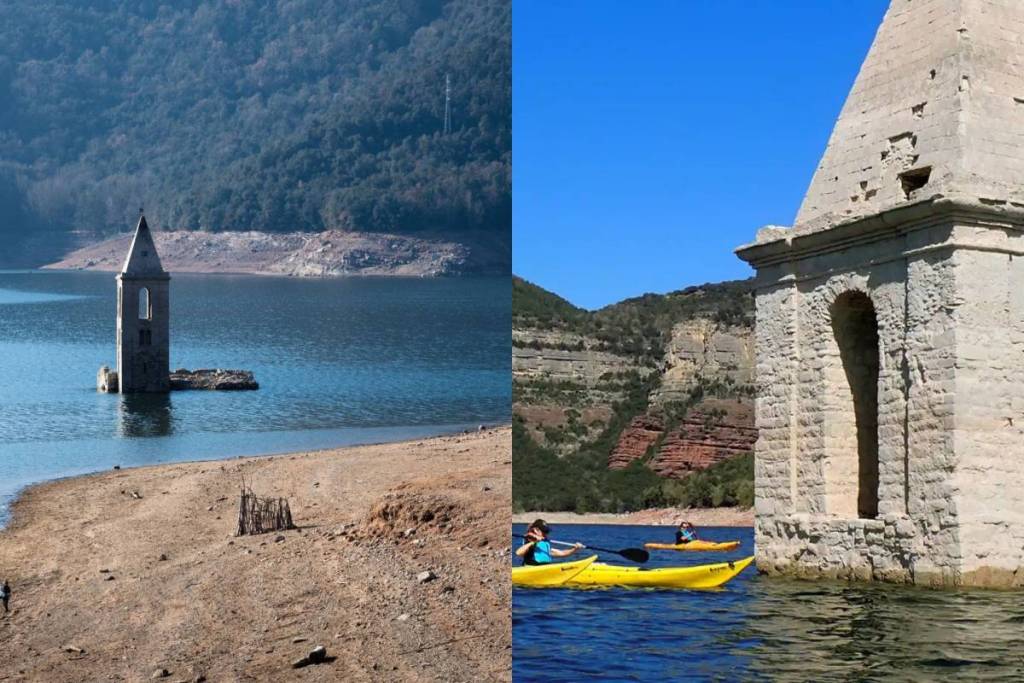 C’était le symbole de la sécheresse, et c’est désormais une escapade idéale : randonnées et sorties en kayak sur le lac de Sau pour pagayer jusqu’au clocher