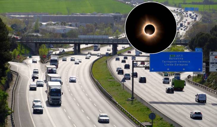 Cortes de tráfico en las carreteras por el eclipse en Cataluña: 700 agentes, camiones vetados en la AP-7 y aparcamientos especiales