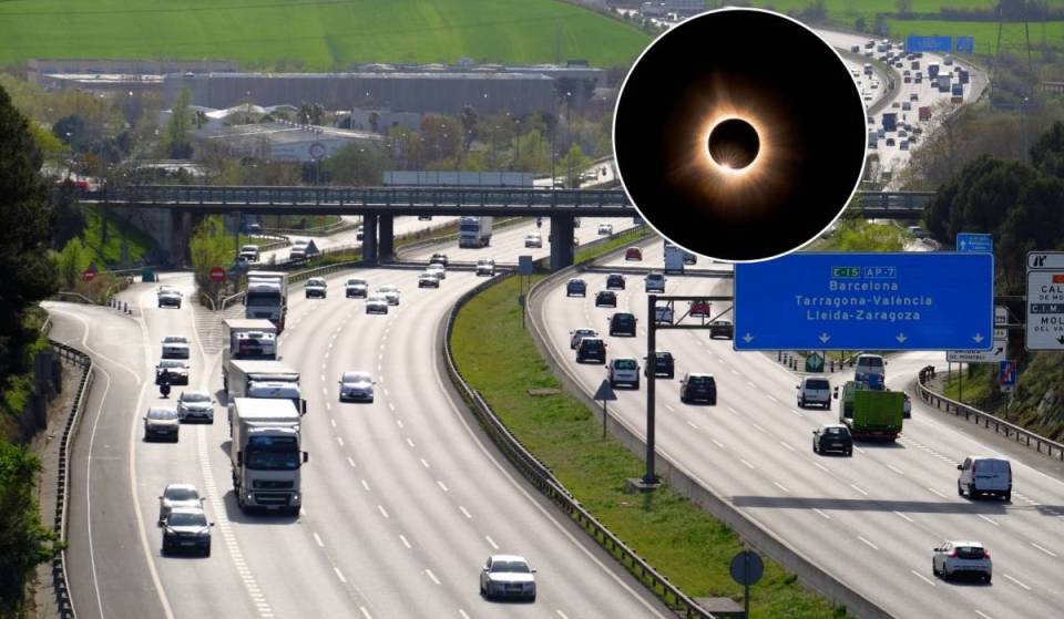 Cortes de trânsito por causa do eclipse na Catalunha: 700 agentes, camiões proibidos na AP-7 e parques de estacionamento especiais