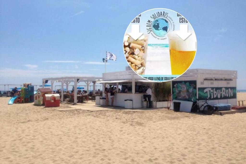 Het strandcafé in Barcelona dat de formule heeft gevonden om het strand schoon te maken: gratis bier in ruil voor een glas vol sigarettenpeuken