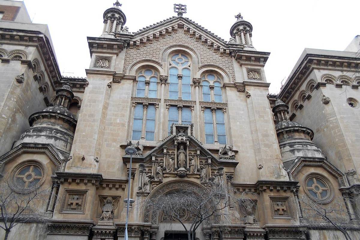 Facade of the Church of the Sacred Heart of the Jesuits in Barcelona