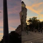 Autobús del FC Barcelona en la plaza del Cinc d’Oros