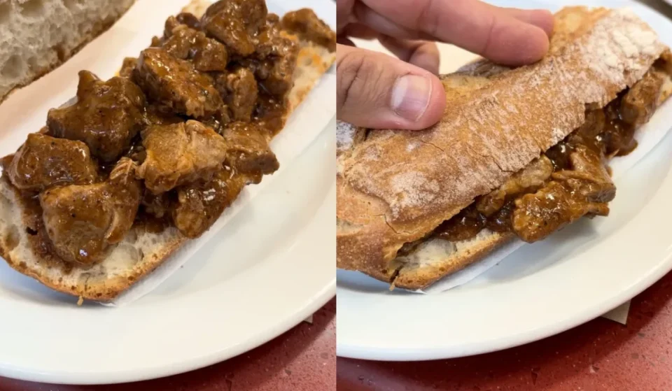 After just two years in business, Bar Miquel i Pepita has become the main attraction at the Mercat de Sant Jordi in Sant Boi: its meat sandwich in sauce is so large that ordering half is equivalent to a full meal