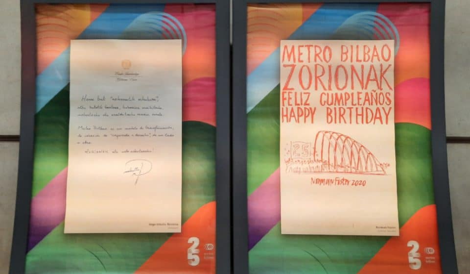 Metro Bilbao expone las felicitaciones por su 25 aniversario