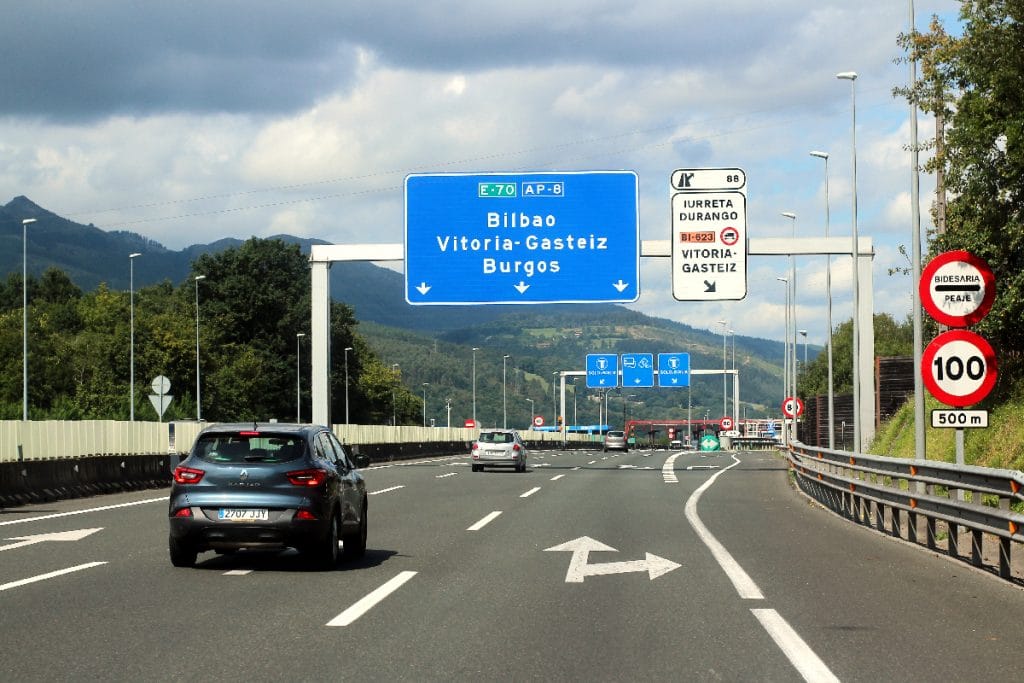 Carretera camino a Bilbao.