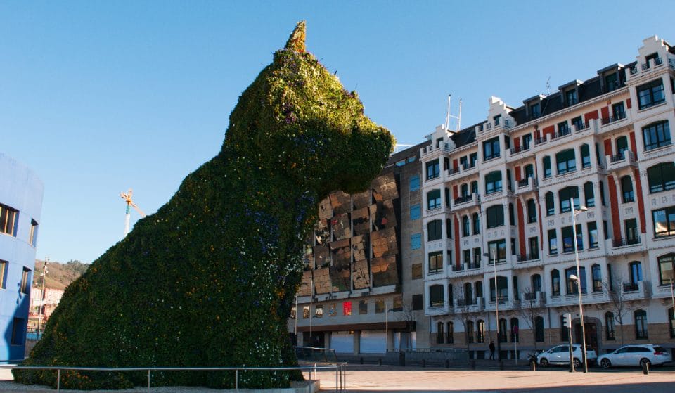 Puppy cambia sus flores y estrena vestimenta por el 25 aniversario del Guggenheim