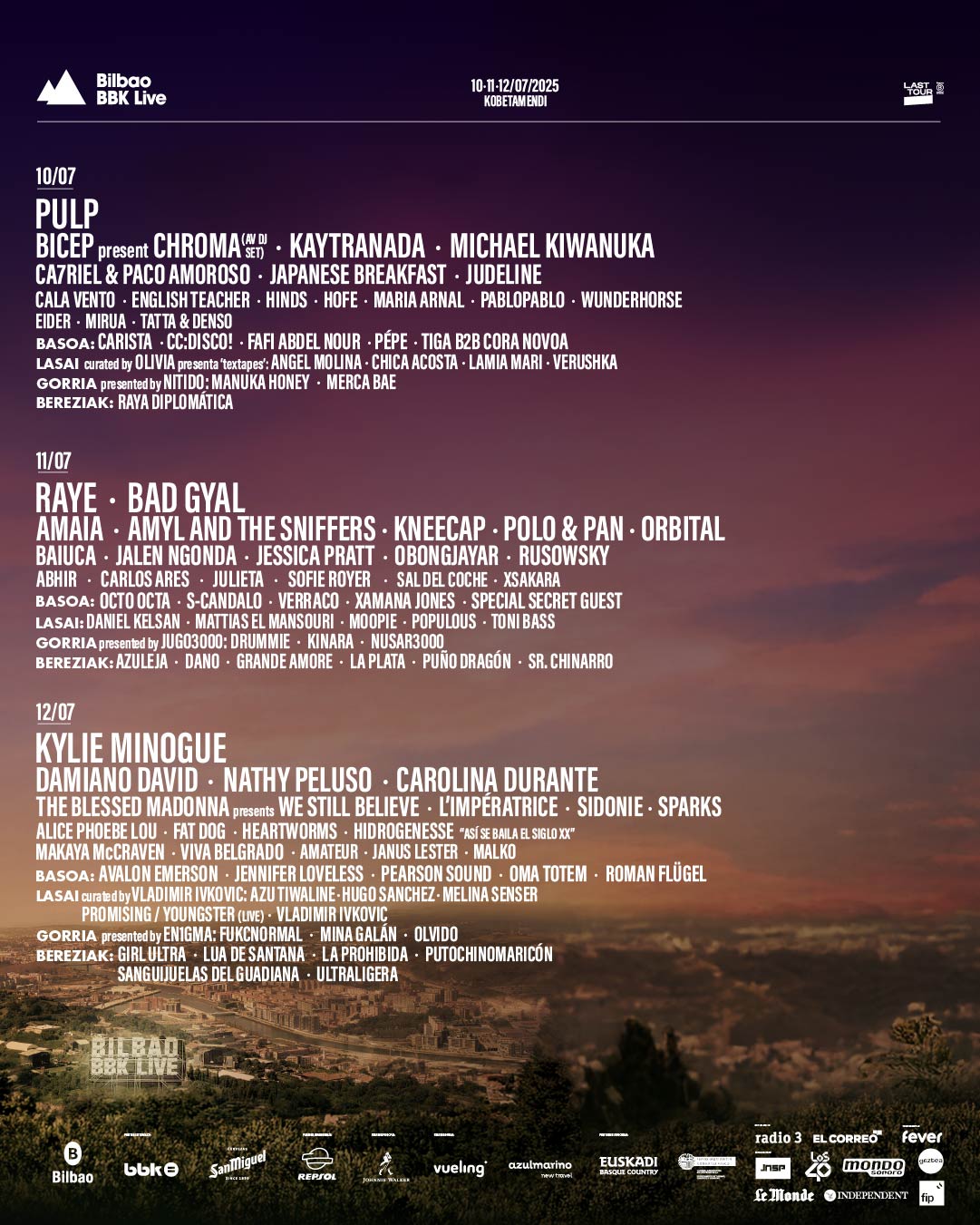 Cartel Bilbao BBK Live 2025 con Kneecap