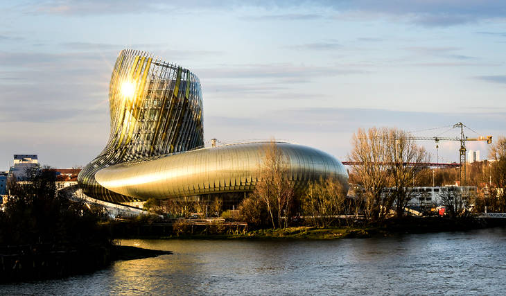 The Cité du Vin in Bordeaux: this futuristic €81 million museum houses a cellar with 14,000 bottles and a view from 35 meters up