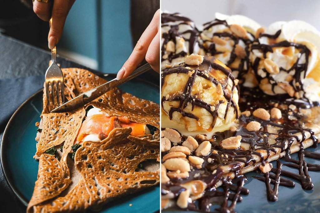 Galette and crêpe from the Crêperie d'Alba