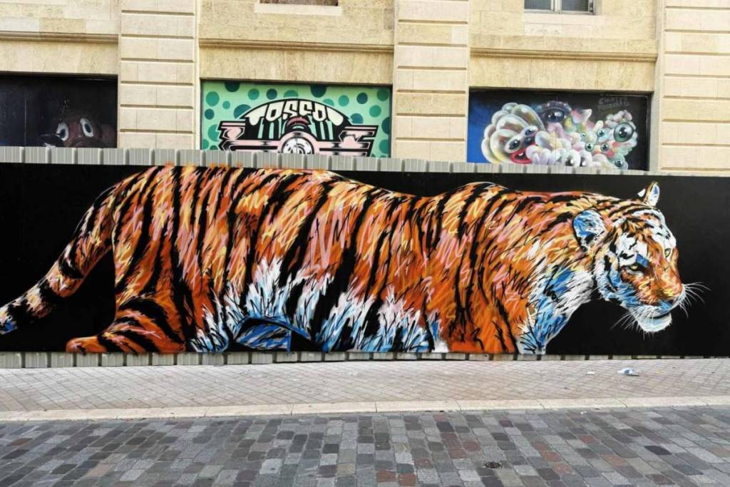 Mural of a tiger by A-MO
