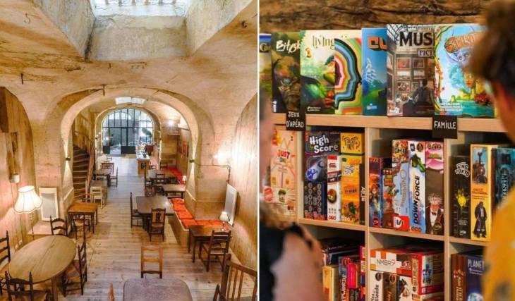 Right in the heart of Bordeaux, this café and game bar houses more than 300 board games and 500 manga volumes beneath its magnificent stone vaults