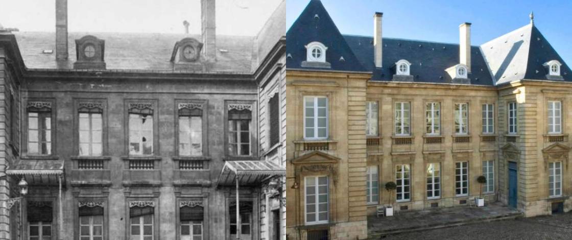 Pendant des décennies, l’Hôtel de Lalande a cohabité avec une prison dans ses jardins ; aujourd’hui les anciennes cellules abritent des expositions du Musée des Arts décoratifs et du Design de Bordeaux