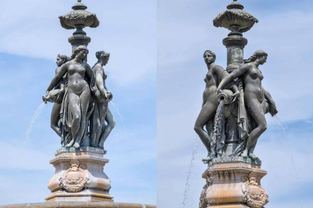 Les déesses de la fontaine des Trois Grâces de Bordeaux