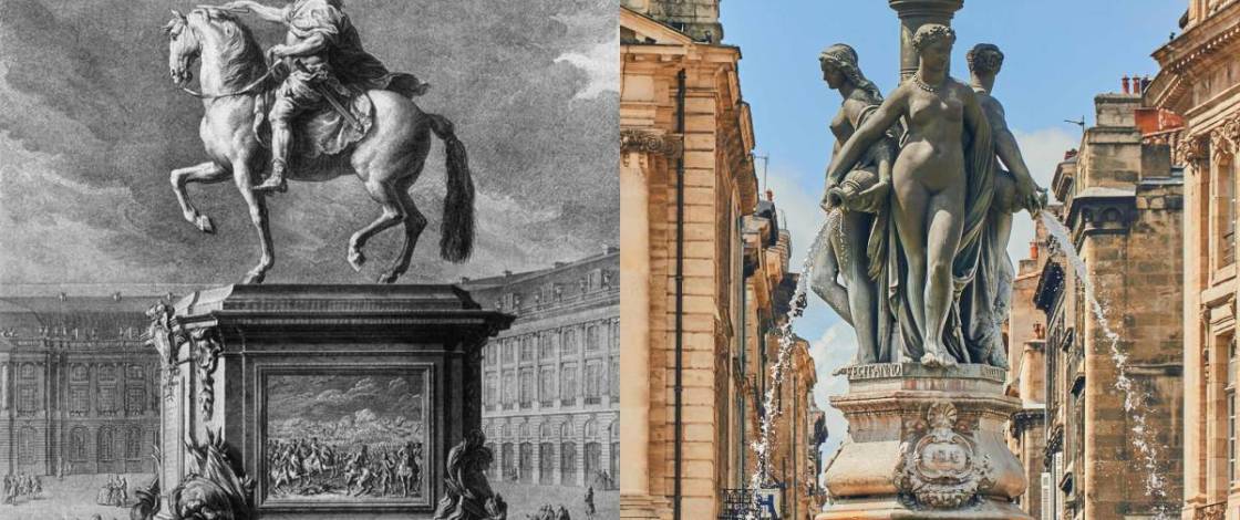 In 1792, the statue at the center of Place de la Bourse was melted down by the revolutionaries; today, the Fountain of the Three Graces is one of Bordeaux’s major symbols