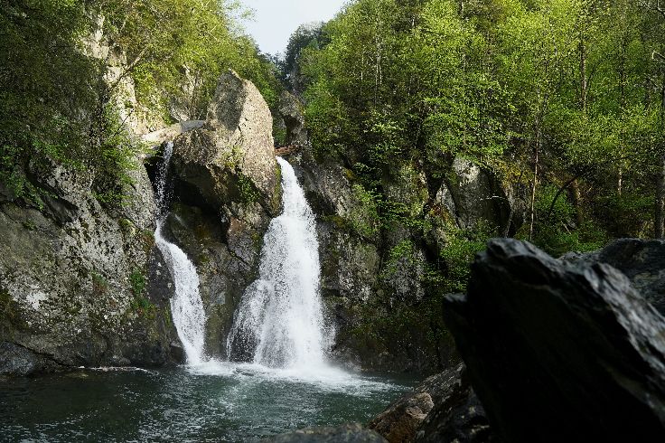 waterfall with pool below