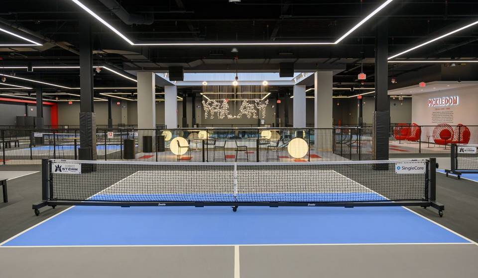 A Massive 100,000-Square-Foot Pickleball Entertainment Hub Just Opened At Natick Mall