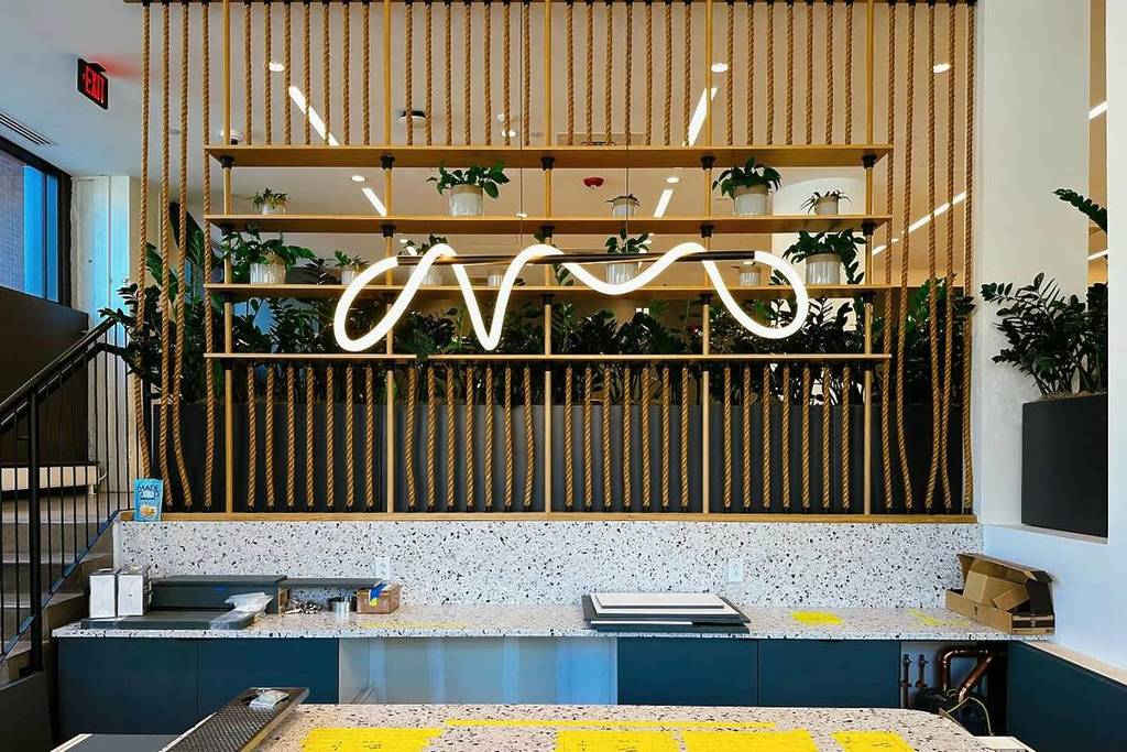 interior of tiny coffee counter