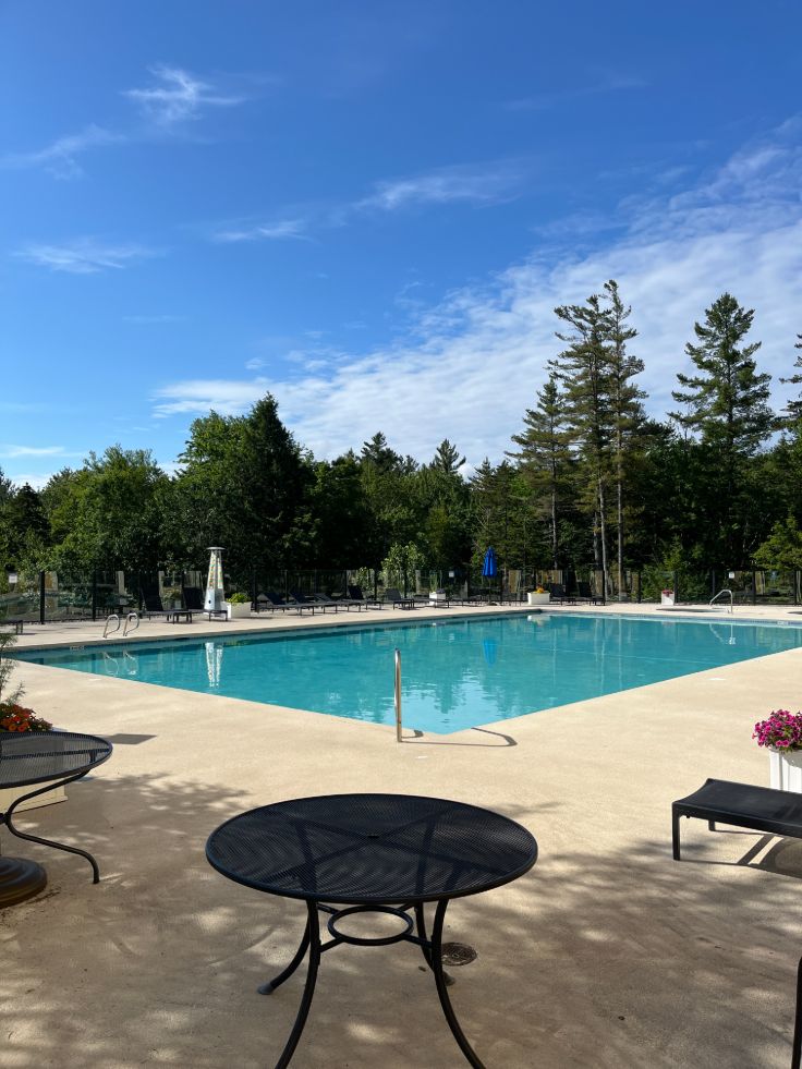 jackson gore village pool overlooking mountains