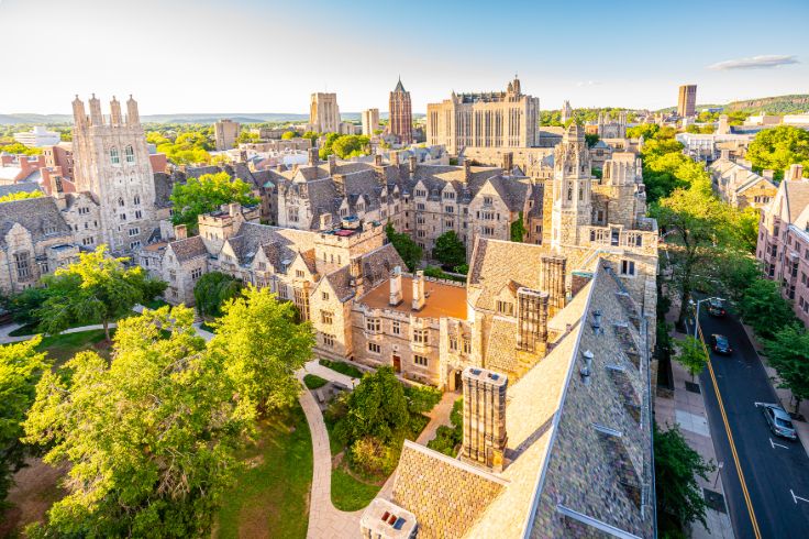 yale old campus aerial view