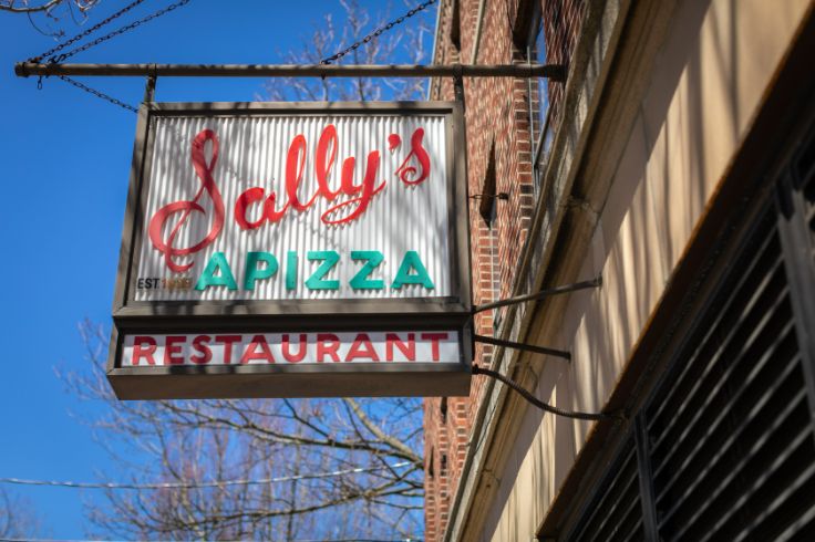 sally's apizza sign