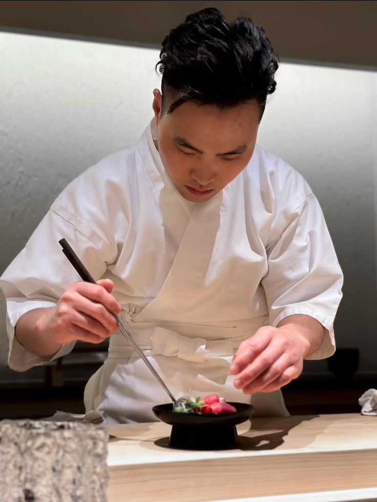 chef wei preparing omakase